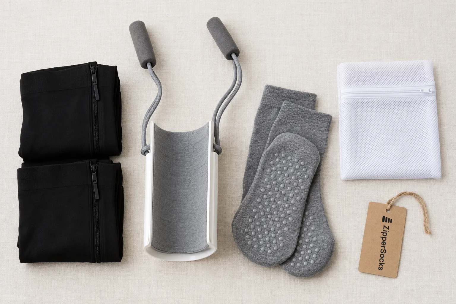 Comfort Kit: socks, sock aid, house socks and wash bag